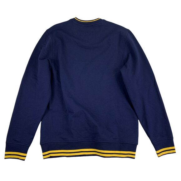 Club Room Mens Colorblock Crewneck Stripe Pullover Sweatshirt Navy Blue S - Picture 2 of 4